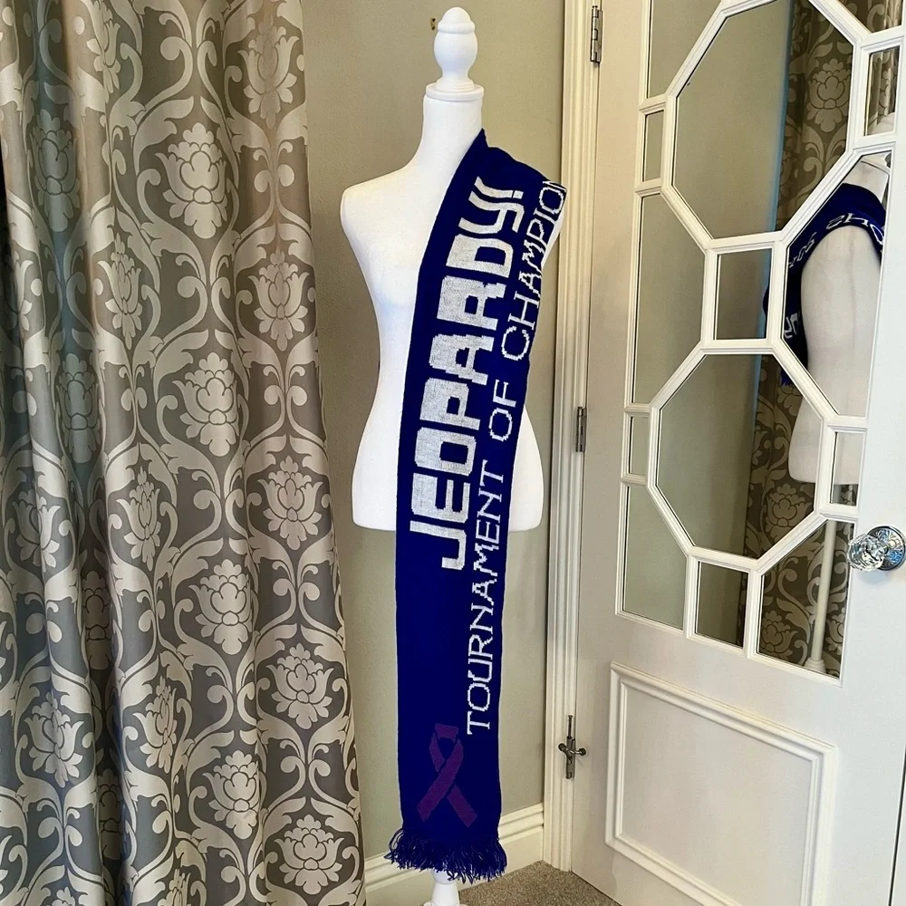 Rare Jeopardy! 2019 Tournament Of Champions Commemorative Scarf-Rare Collectable